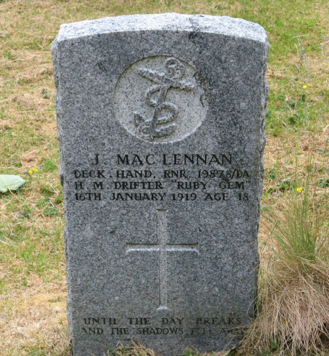 Photo of headstones/J[ohn] MacLennan died 1919 MI Gairloch Old